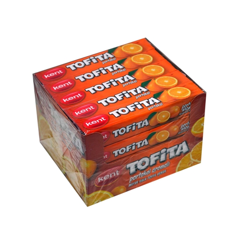 Kent Tofita Portakal Aromalı Meyve Sulu Toffe Şeker 20'li Paket