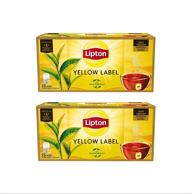 Lipton Yellow Label Bardak Poşeti 25 li X 2 Paket