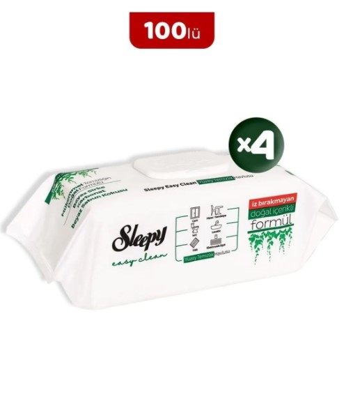 Sleepy Easy Clean Yüzey Temizlik Havlusu 100' Lü X 4 Adet