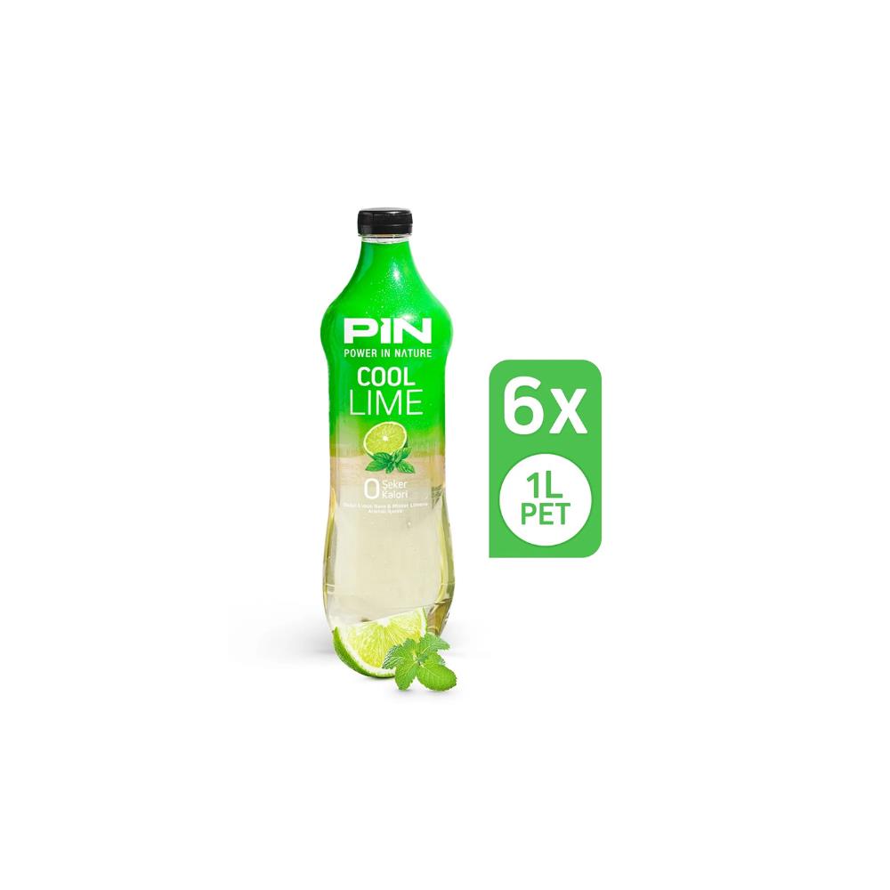 Pin Cool Lime - Şekersiz & Kalorisiz 1 Litre X 6 Adet
