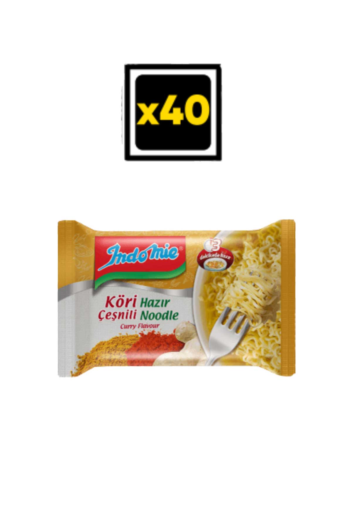 İndomie Köri Çeşnili Noodle X 40 Adet