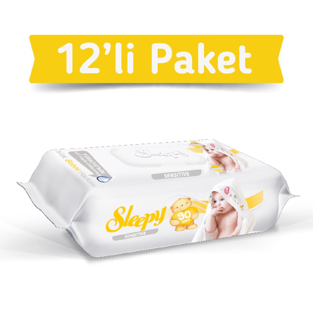 Sleepy Sensitive Islak Havlu 90 Lİ X 12 Adet